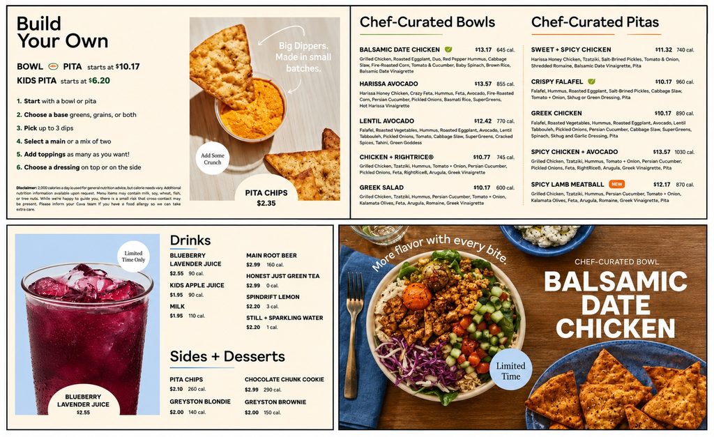 Cava Menu with Prices