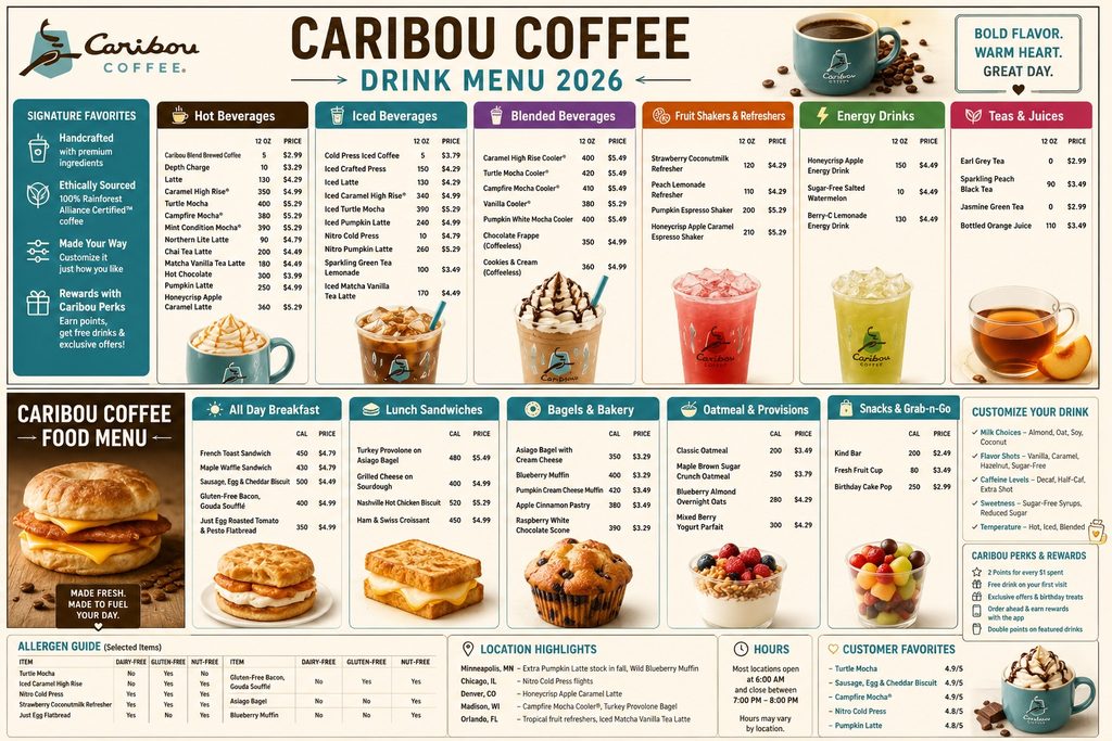Caribou Coffee Drink Menu